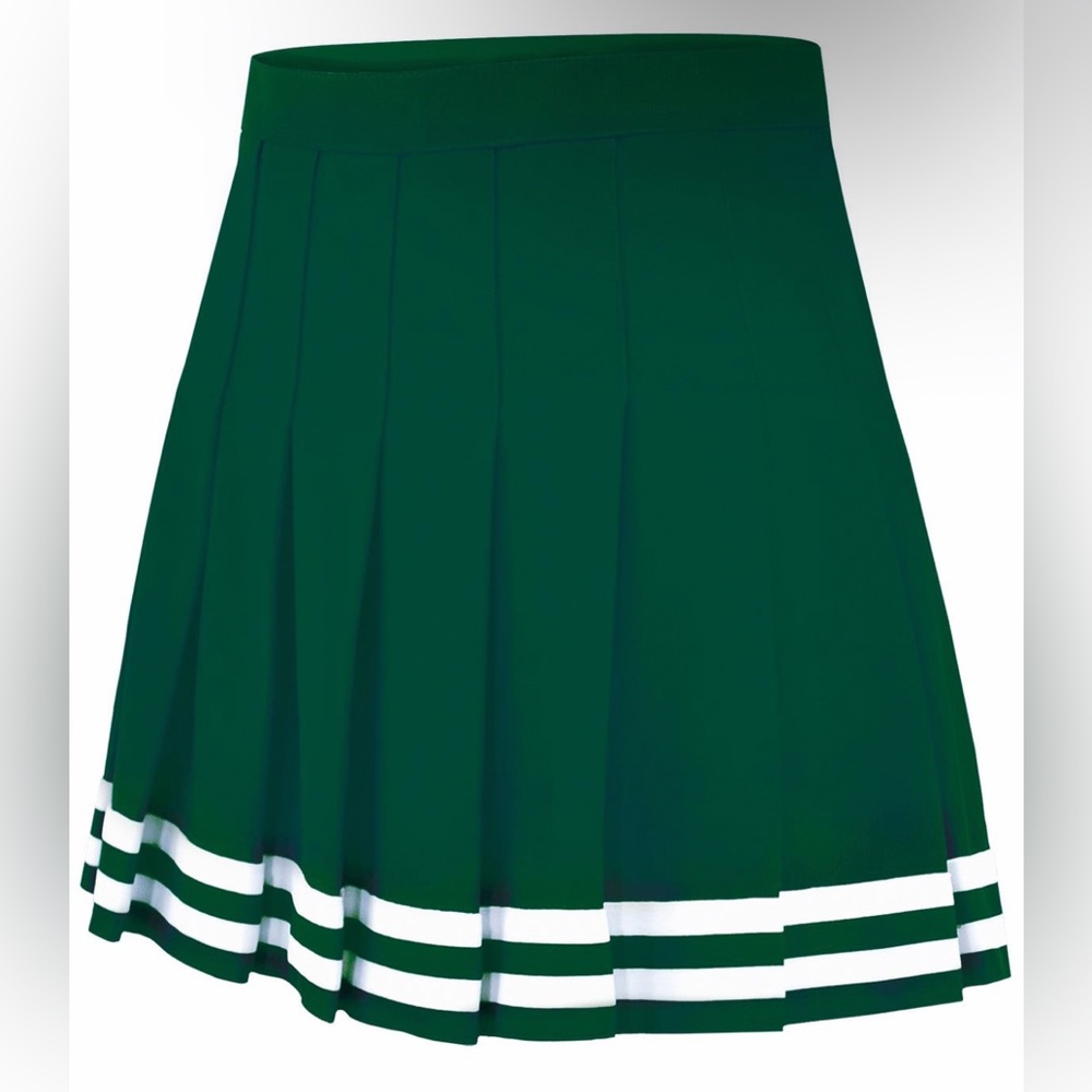Omni Cheer Chasse Girls Classic Knife-Pleat Forest Green Skirt
